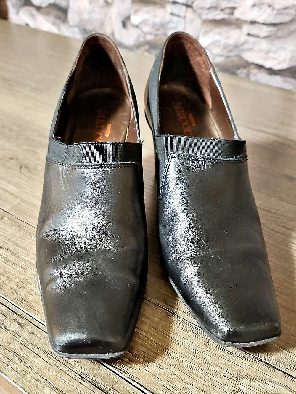 Sesto Meucci Women's Black Leather Heels 9N Made In Italy